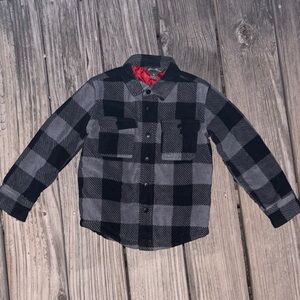 Eddie Bauer Black and Gray Plaid Jacket